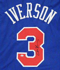 Allen Iverson Philadelphia 76ers Signed Autographed Blue #3 Custom Jersey PAAS COA