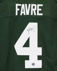 Brett Favre Green Bay Packers Signed Autographed Green #4 Custom Stat Jersey Player Hologram