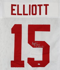Ezekiel Elliott Ohio State Buckeyes Signed Autographed White #15 Custom Jersey PAAS COA