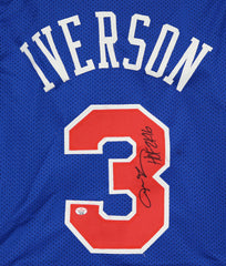 Allen Iverson Philadelphia 76ers Signed Autographed Blue #3 Custom Jersey HOF PAAS COA