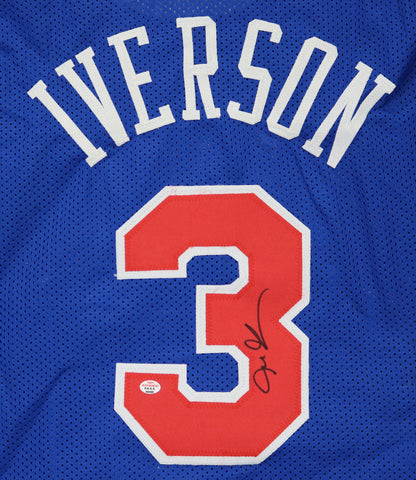 Allen Iverson Philadelphia 76ers Signed Autographed Blue #3 Custom Jersey PAAS COA