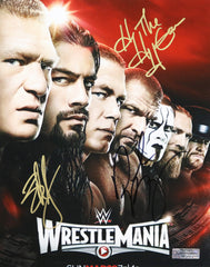 Brock Lesnar, Daniel Bryan and Triple H WWE Signed Autographed 8" x 10" Photo Heritage Authentication COA