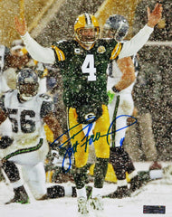 Brett Favre Green Bay Packers Signed Autographed 8" x 10" Snow Photo Heritage Authentication COA
