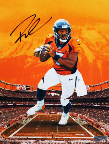 Russell Wilson Denver Broncos Signed Autographed 8-1/2" x 11" Photo Heritage Authentication COA