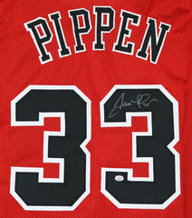 Scottie Pippen Chicago Bulls Signed Autographed Red #33 Custom Jersey PAAS COA