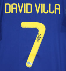 David Villa Signed Autographed Spain World Cup Champion #7 Blue Jersey Beckett COA