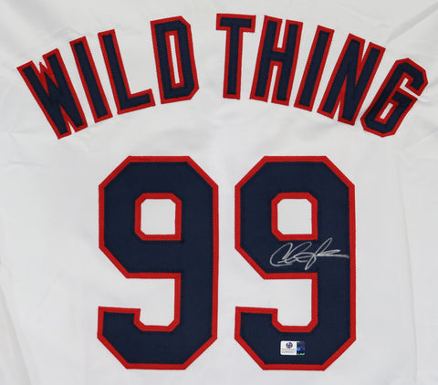 Charlie Sheen Cleveland Indians Signed Autographed White Ricky Vaughn Major League Wild Thing #99 Custom Jersey Global COA