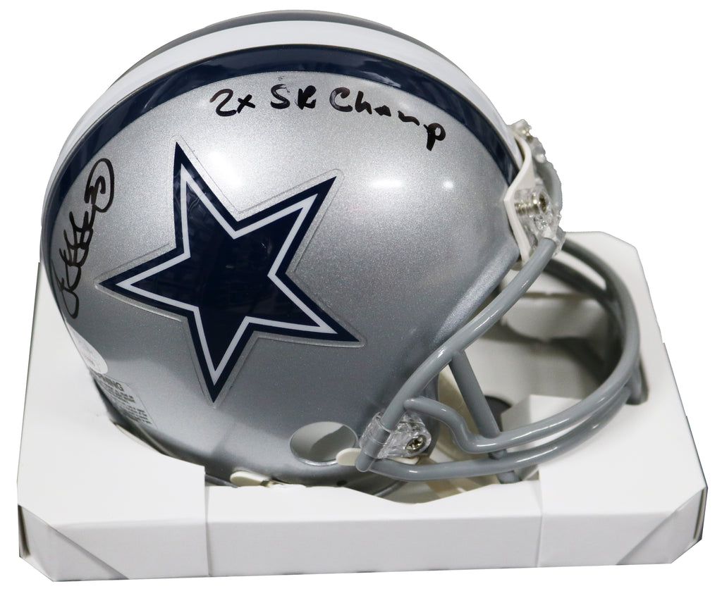 Jim Jeffcoat Dallas Cowboys Signed Autographed Football Mini Helmet –