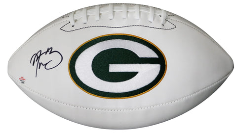 Aaron Rodgers Green Bay Packers Signed Autographed White Panel Logo Football PAAS COA
