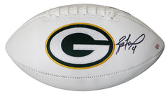 Brett Favre Green Bay Packers Signed Autographed White Panel Logo Football PAAS COA