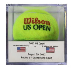 Serena Williams and Venus Williams vs. Lindsay Lee-Walters and Megan Moulton-Levy Match Game Used 2012 US Open Tennis Ball USTA Meigray Authentication