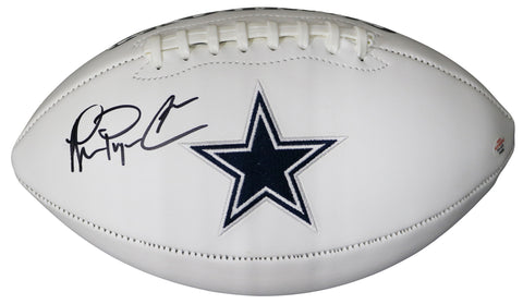 Michael Irvin Dallas Cowboys Signed Autographed White Panel Logo Football PAAS COA
