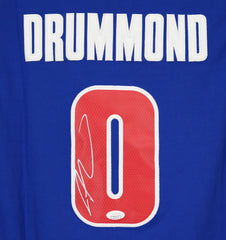 Andre Drummond Detroit Pistons Signed Autographed Blue #0 Jersey JSA COA