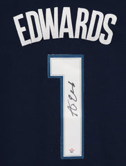Anthony Edwards Minnesota Timberwolves Signed Autographed Black #1 Jersey PAAS COA