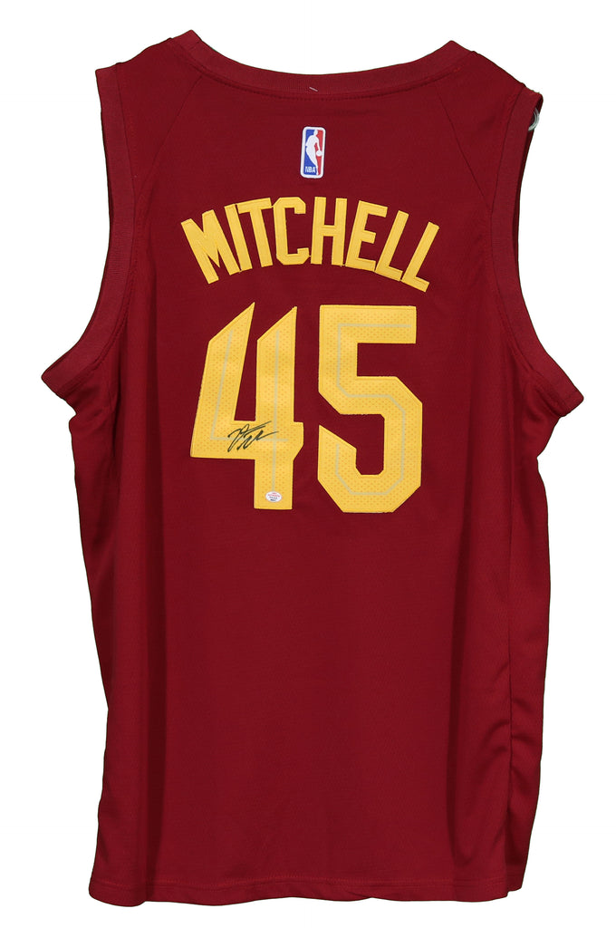 Donovan Mitchell Cleveland Cavs Signed Autographed Wine #45 Jersey –