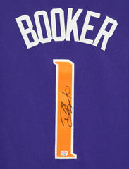 Devin Booker Phoenix Suns Signed Autographed Purple #1 Jersey PAAS COA