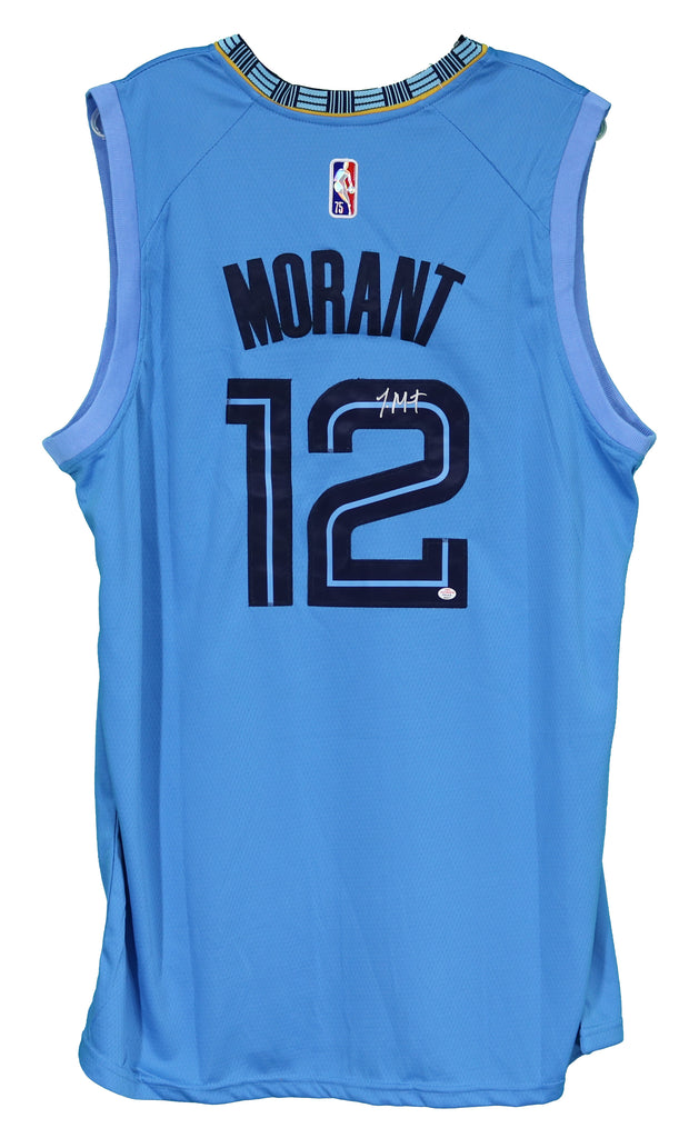 Ja Morant Memphis Grizzlies Game-Used #12 Blue Jersey vs