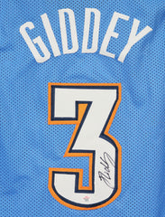 Josh Giddey Oklahoma City Thunder Signed Autographed Blue #3 Custom Jersey PAAS COA