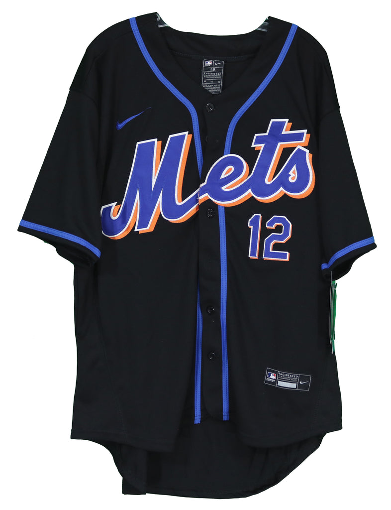 Francisco Lindor New York Mets Signed Autographed Black #12 Jersey –