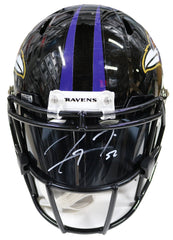 Ray Lewis Baltimore Ravens Signed Autographed Football Visor with Riddell Revolution Speed Full Size Replica Football Helmet Heritage Authentication COA