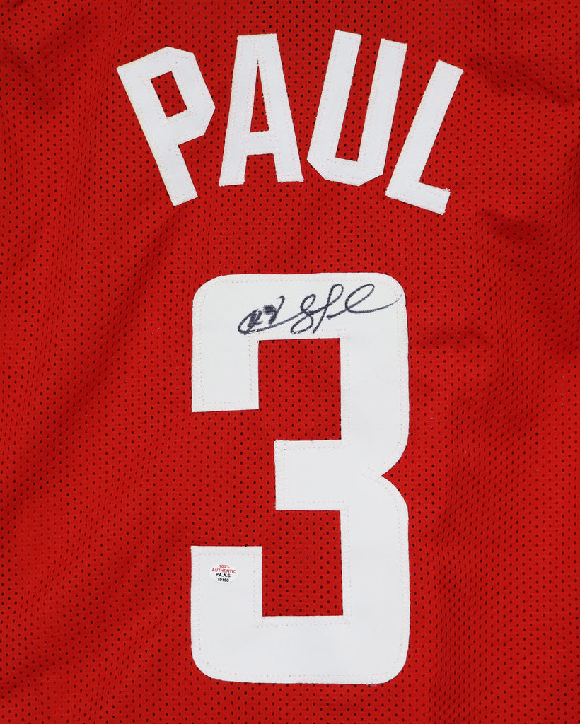 Chris Paul Houston Rockets Signed Autographed Red #3 Custom Jersey –