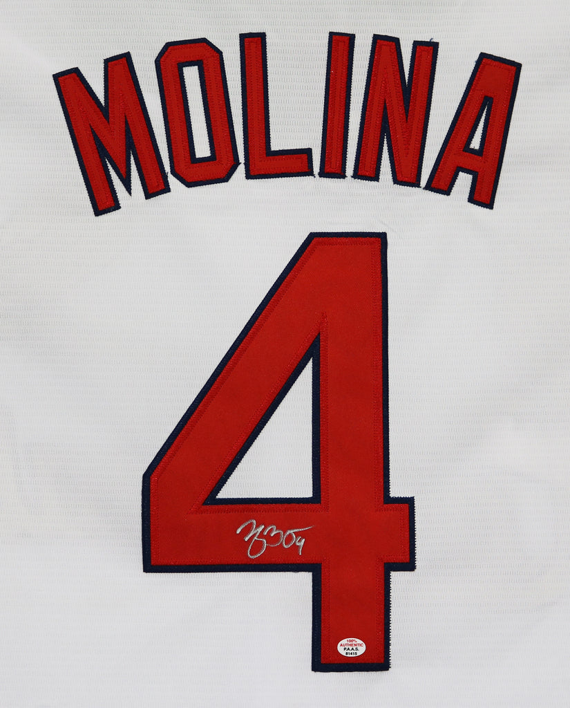 Yadier Molina Autographed St Louis Cardinals Majestic Baseball
