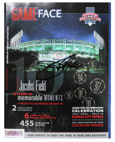 Jim Thome Cleveland Indians Signed Autographed Game Face Program Magazine Heritage Authentication COA