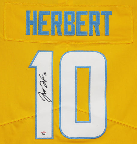 Justin Herbert Los Angeles Chargers Signed Autographed Gold #10 Jersey PAAS COA