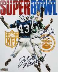 Joe Namath and Don Maynard New York Jets Signed Autographed 8" x 10" Super Bowl Photo Heritage Authentication COA