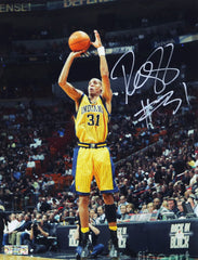Reggie Miller Indiana Pacers Signed Autographed 8-1/2" x 11" Shooting Photo Heritage Authentication COA