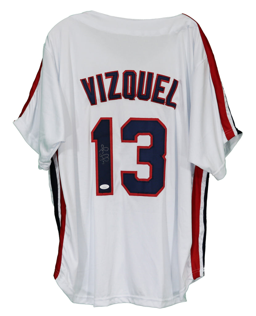 Omar Vizquel Cleveland Indians Signed Autographed White #13 Jersey JSA –