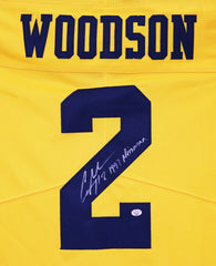 Charles Woodson Michigan Wolverines Signed Autographed Yellow #2 Jersey PAAS COA - SPOTTING