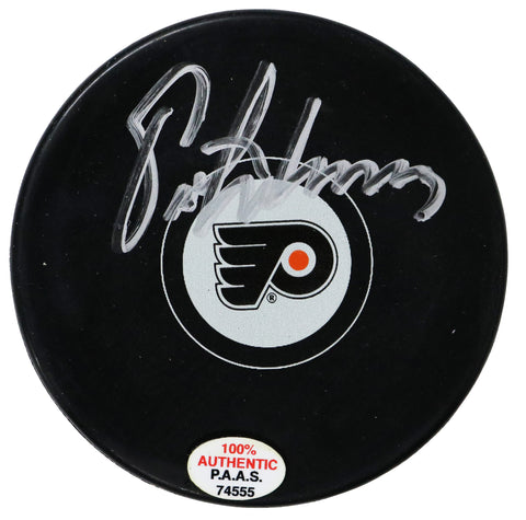 Eric Lindros Philadelphia Flyers Signed Autographed Flyers Logo NHL Hockey Puck PAAS COA with Display Holder