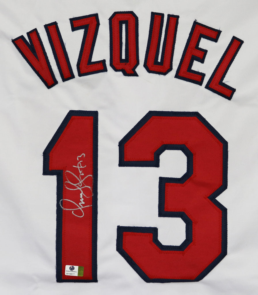 Omar Vizquel Cleveland Indians Signed Autographed White Custom Jersey –