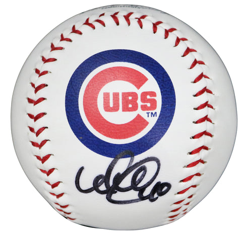 Wilson Contreras Chicago Cubs Signed Autographed Rawlings Official Major League Logo Baseball Black Auto Global COA with Display Holder