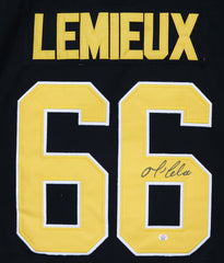 Mario Lemieux Pittsburgh Penguins Signed Autographed Black #66 Jersey PAAS COA - SCUFF