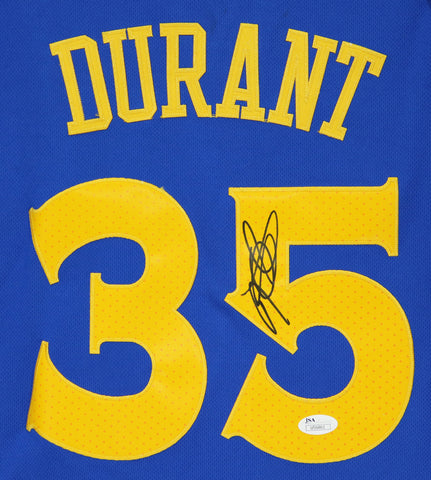Kevin Durant Golden State Warriors Signed Autographed Blue #35 Jersey Size 52 JSA COA