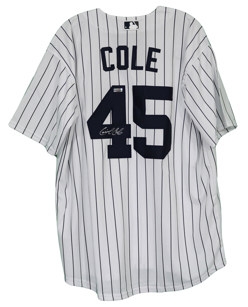 Gerrit Cole New York Yankees Signed Autographed White Pinstripe Jersey –
