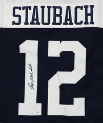 Roger Staubach Dallas Cowboys Signed Autographed Blue Throwback #12 Custom Jersey PAAS COA