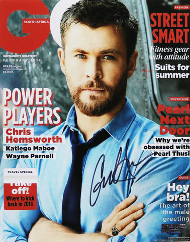 Chris Hemsworth Signed Autographed 8" x 10" GQ Cover Photo Heritage Authentication COA