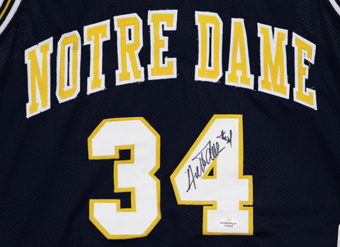 Austin Carr Notre Dame Fighting Irish Signed Autographed On Front Blue #34 Custom Jersey Witnessed Five Star Grading COA
