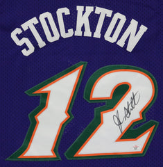 John Stockton Utah Jazz Signed Autographed Purple #12 Jersey PAAS COA