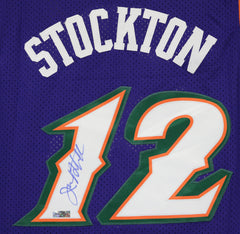 John Stockton Utah Jazz Signed Autographed Purple #12 Jersey Heritage Authentication COA