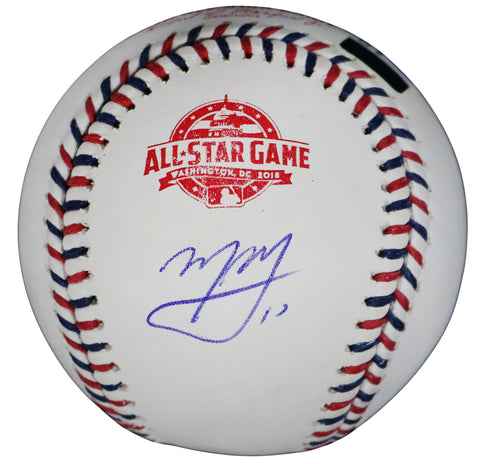 Manny Machado Los Angeles Dodgers Signed Autographed Rawlings 2018 All-Star Game Official Baseball Global COA with Display Holder