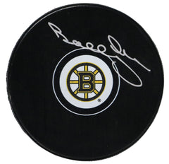 Bobby Orr Boston Bruins Signed Autographed Bruins Logo NHL Hockey Puck with Display Holder Global COA