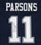 Micah Parsons Dallas Cowboys Signed Autographed Blue #11 Jersey PAAS COA