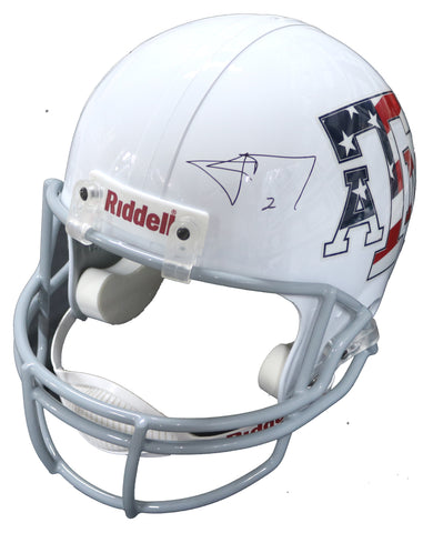 Johnny Manziel Signed Autographed Texas A&M Aggies Stars and Stripes Riddell Full Size Replica Helmet JSA COA