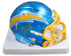 Justin Herbert Los Angeles Chargers Signed Autographed Flash Blue Speed Mini Helmet PAAS COA