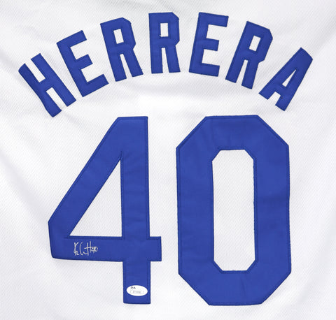 Kelvin Herrera Kansas City Royals Signed Autographed White #40 Jersey JSA COA