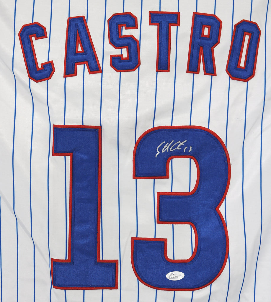 Starlin Castro Chicago Cubs Signed Autographed White Jersey JSA COA –